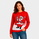 Maglione Natalizio con Babbo Natale e un Martini Donna
