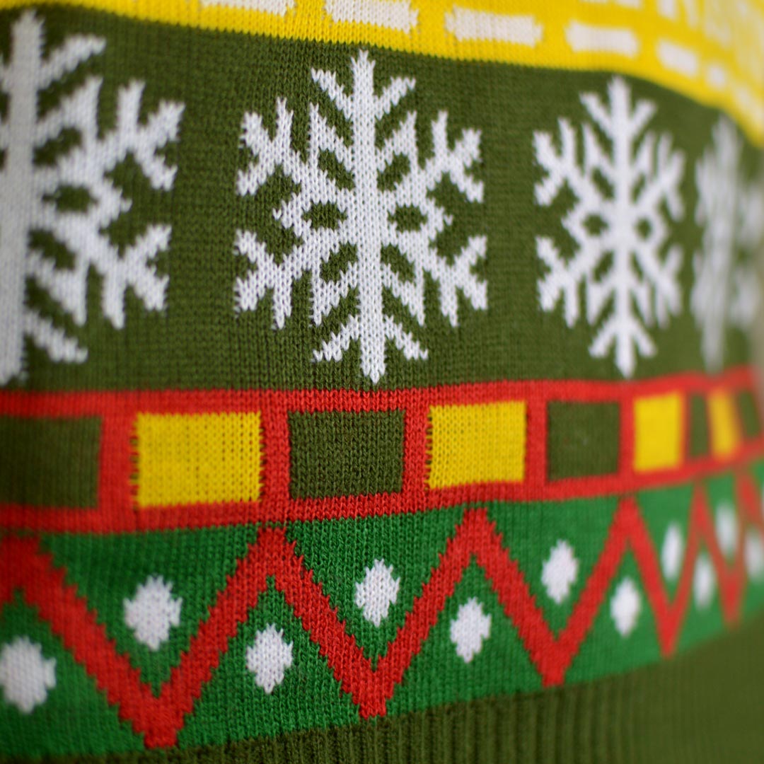 Maglione Natalizio con Babbo Natale e Regali Verde 