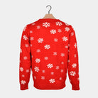 Maglione Natalizio con Babbo Natale e Renna che Salutano Rosso 