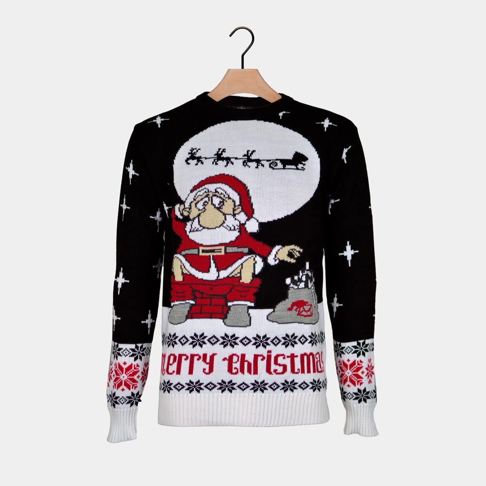 Maglione Natalizio che Scarica  Babbo Natale