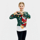 Maglione Natalizio Bambini  Babbo Natale in Confusione Luci LED