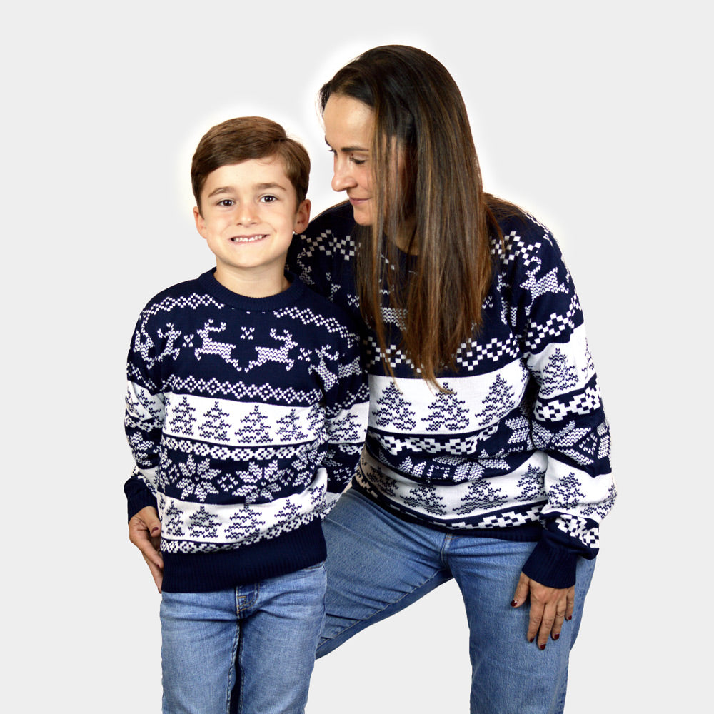 Maglione Natalizio per Bambini Blu Polo Nord famiglia