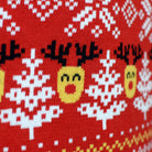 Maglione Natalizio Bambini in Cotone Biologico Rosso Pupazzi Neve  Motivi Natalizi