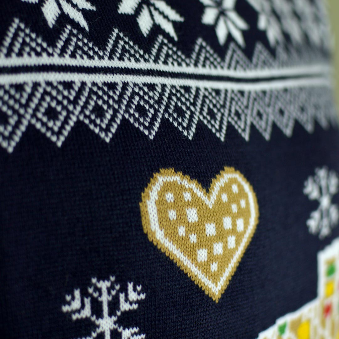 Maglione Natalizio per Bambini Casa di Pan di Zenzero Luci LED 