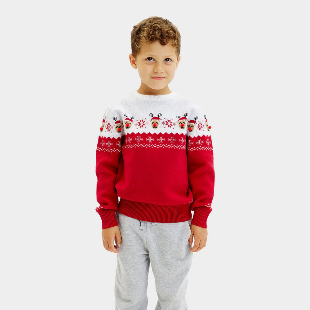Maglione Natalizio per Bambini con Renna adorabile
