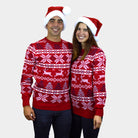 Maglione Natalizio Bambini Rosso Donna e Uomo Classico Stelle Polari
