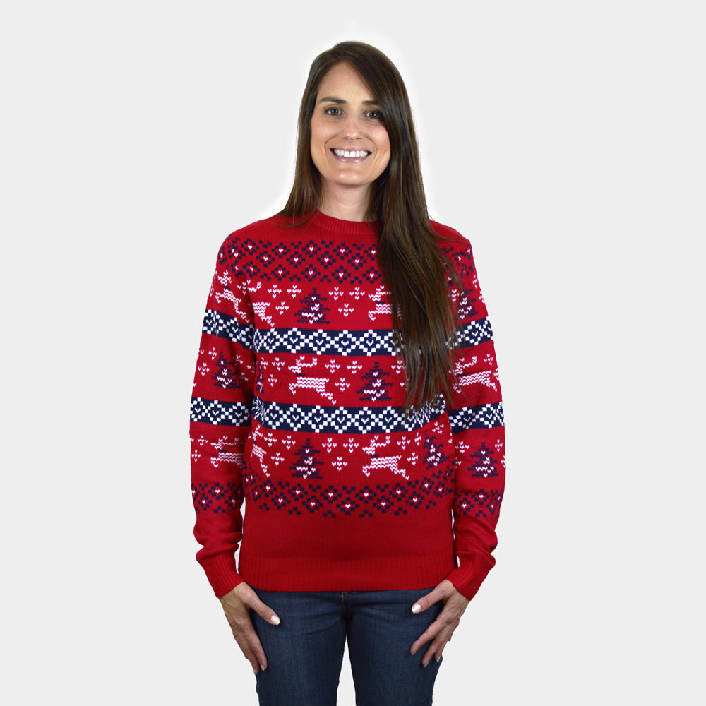 Maglione Natalizio Bambini Rosso Canada Donna

