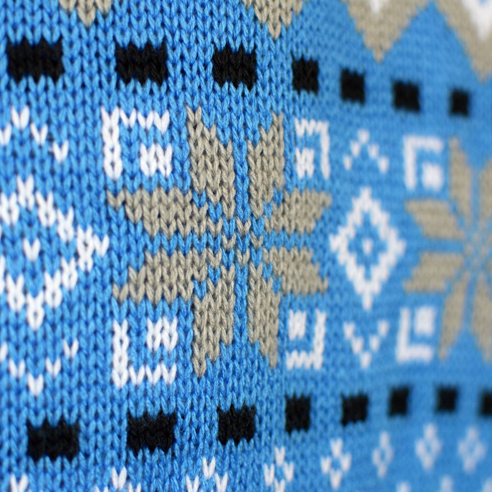 Maglione Natalizio Bianco, Grigio e Blu Renne Elegante