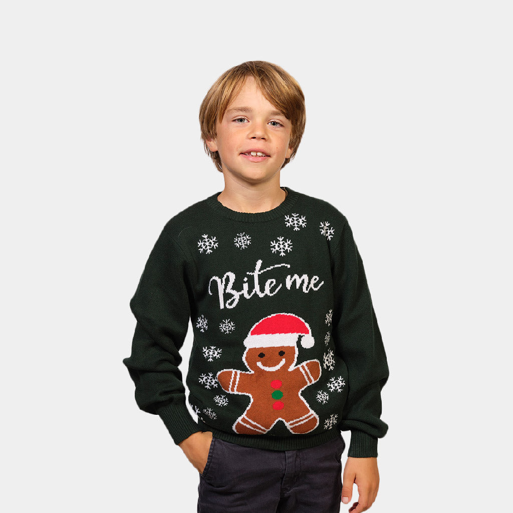 Maglione Natalizio Bite Me Pan di Zenzero Bambini