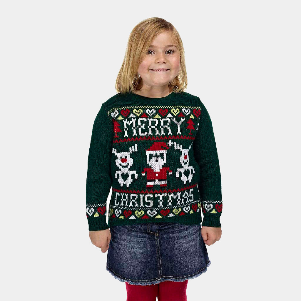 Maglione Natalizio Blu Merry Christmas Bambini
