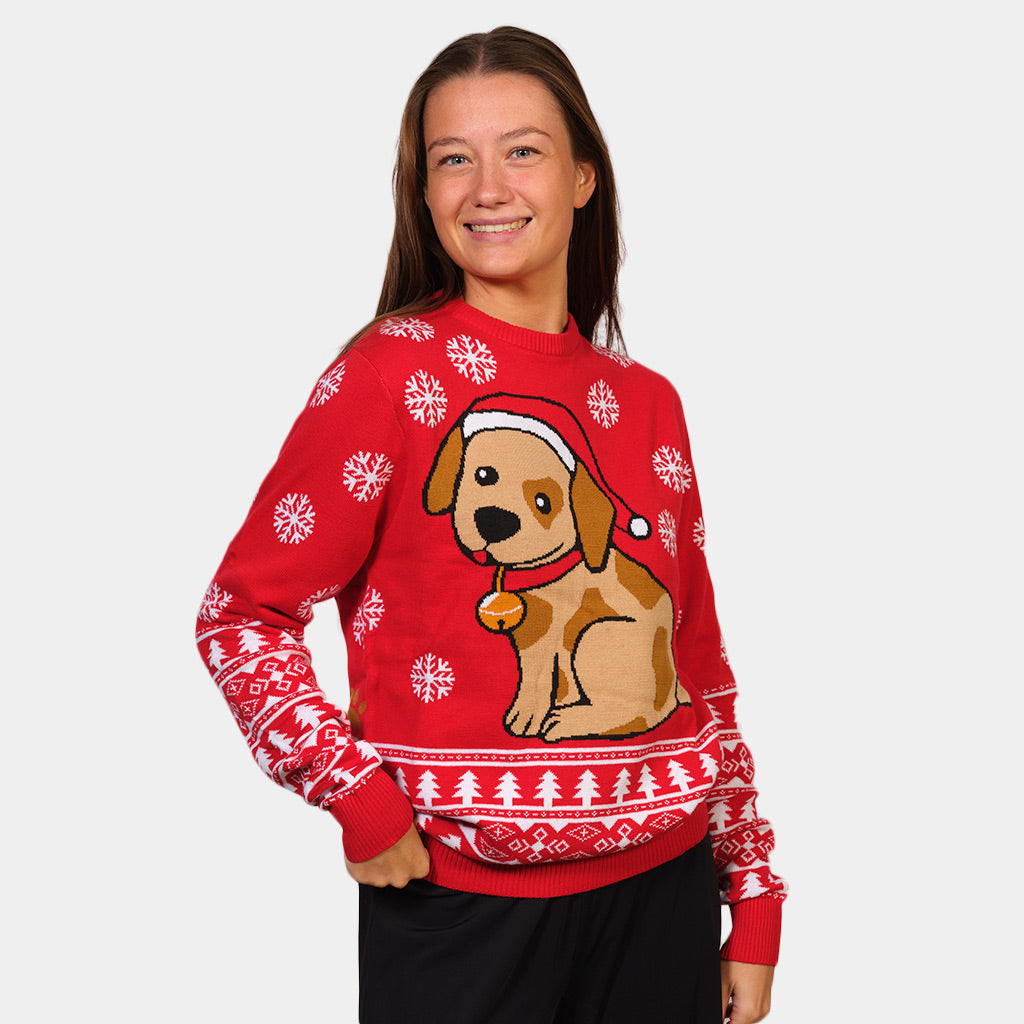Maglione Natalizio con Cagnolino Donna
