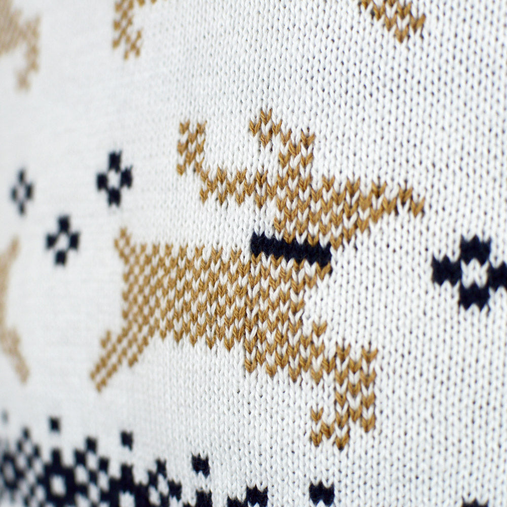 Maglione Natalizio Coppia Bianco Elegante Alaska Renne
