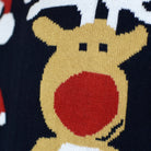 Maglione Natalizio Coppia Blu Renna Rudolph Babbo Natale