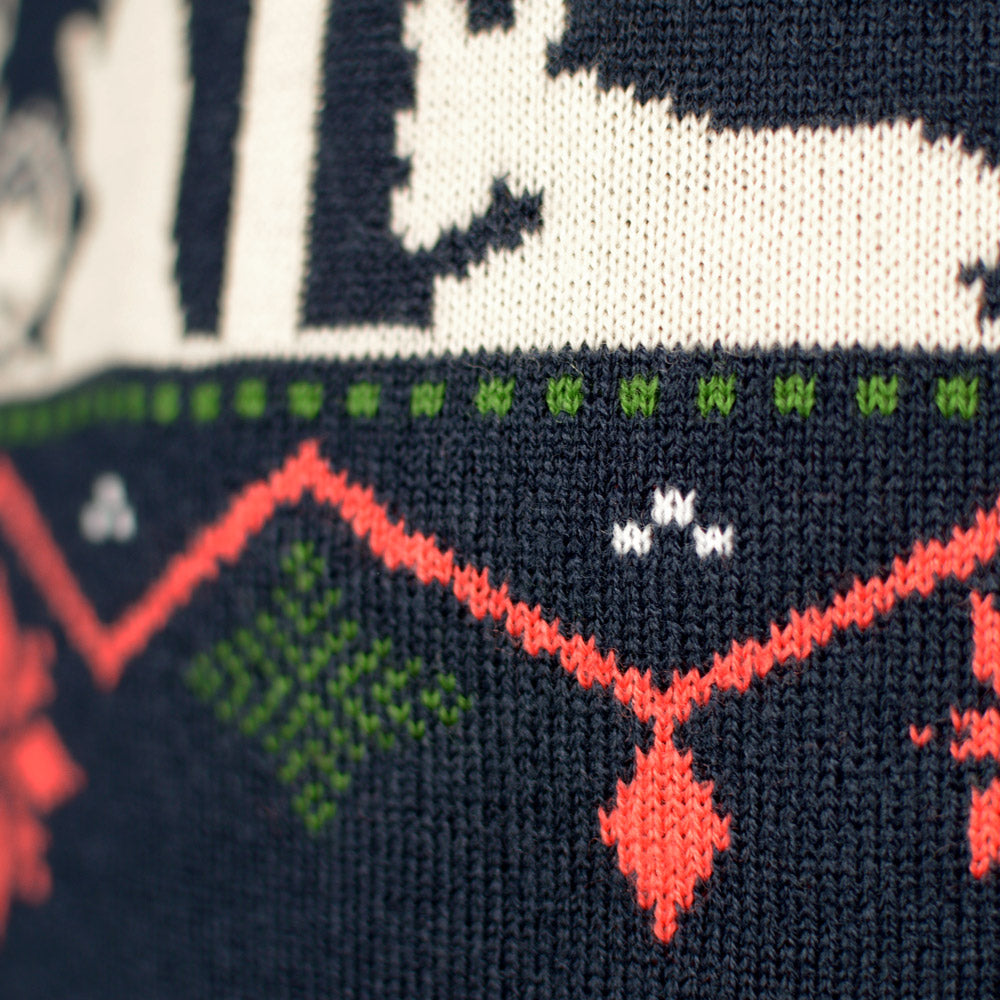 Maglione Natalizio da Coppia Blu Nativity
