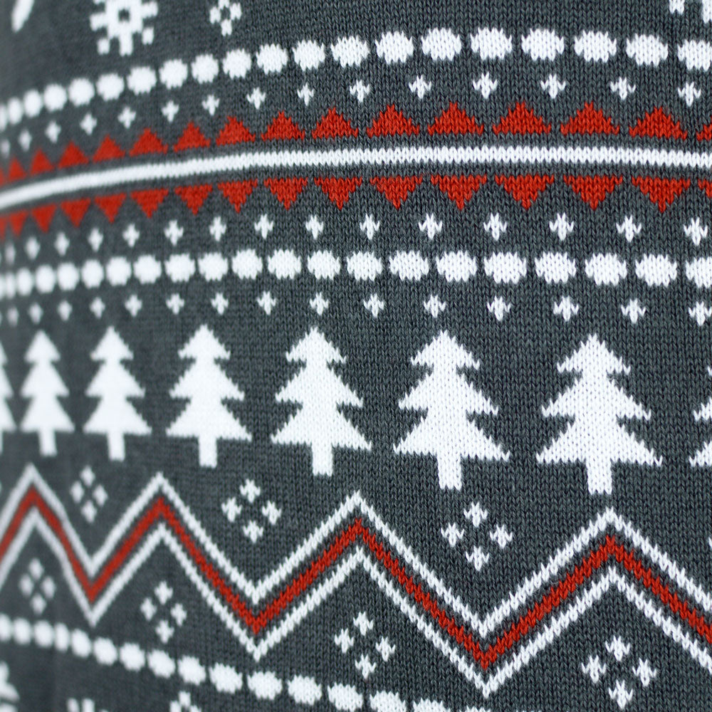 Maglione Natalizio Coppia Cotone Biologico Collo Alto Grigio