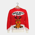 Maglione Natalizio di Coppia Jingle Bells Suck Rosso Campanelli 3D