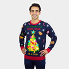 Maglione Natalizio coppia Uomo Luci LED Cibo Natalizio
