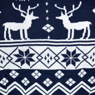 Nordic Maglione Natalizio di Coppia con Renne e Stelle Blu 
