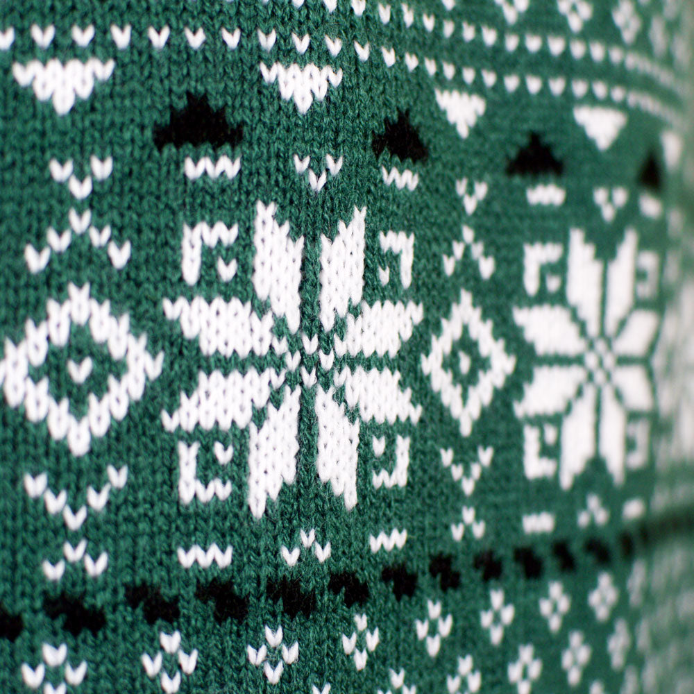 Maglione Natalizio di Coppia Verde e Bianco Elegante Classico 