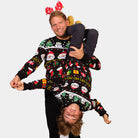 Maglione Natalizio Famiglia Cotone Biologico Babbo Natale Regali Pupazzi di Neve