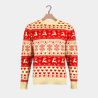 Maglione Natalizio di Donna in Cotone Biologico Cuori Rossi e Beige
