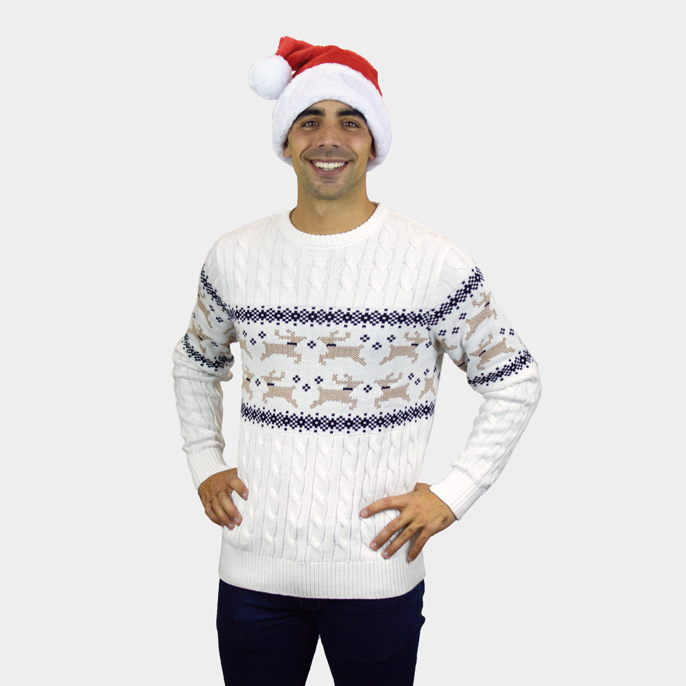Maglione Natalizio da Donna e Uomo Bianco Elegante Alaska
