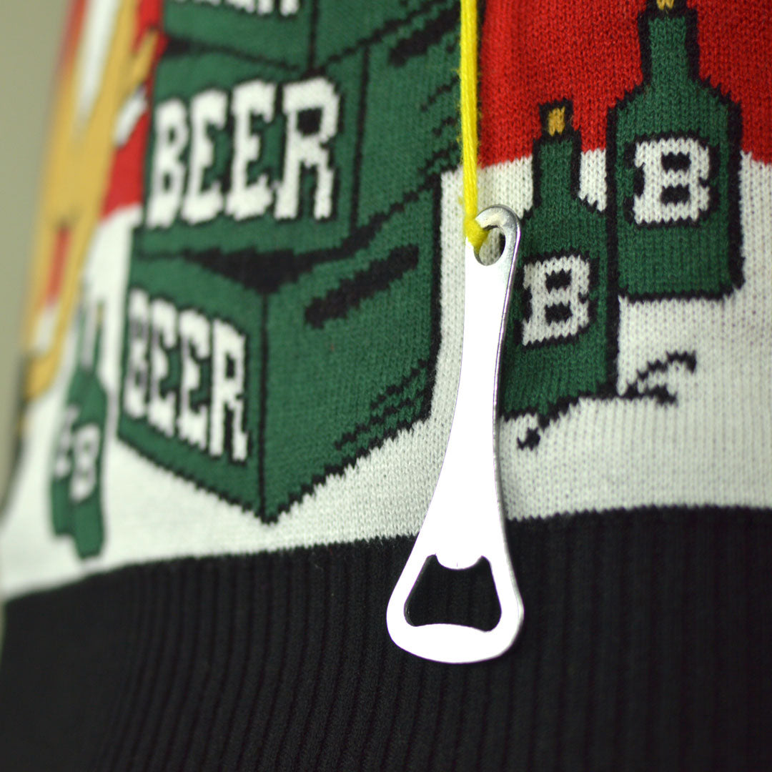 Maglione Natalizio da Donna con Renna e Apribottiglie Birra