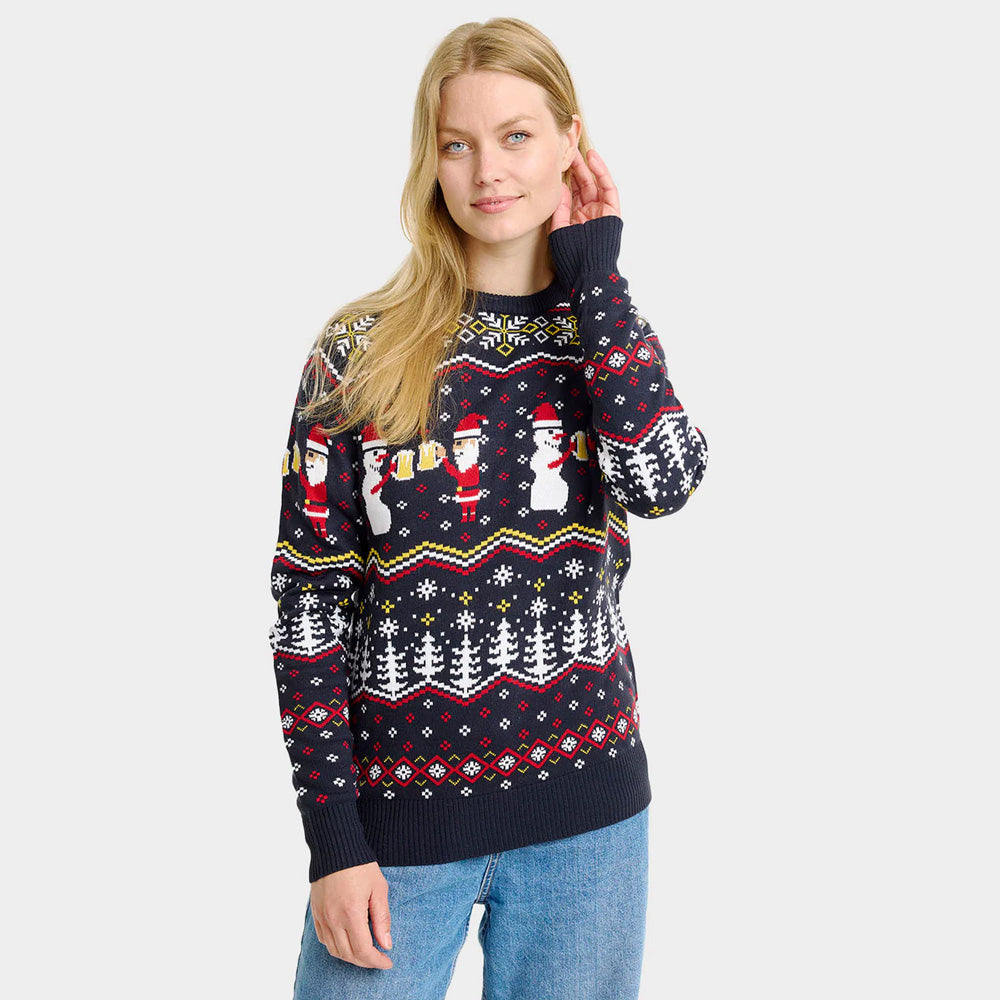 Maglione Natalizio da Donna Cheers Santa
