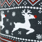 Maglione Natalizio da Donna Grigio Cotone Biologico Collo Alto Renne