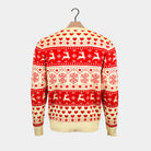 Maglione Natalizio di Donna in Cotone Biologico Rossi e Beige Cuori 