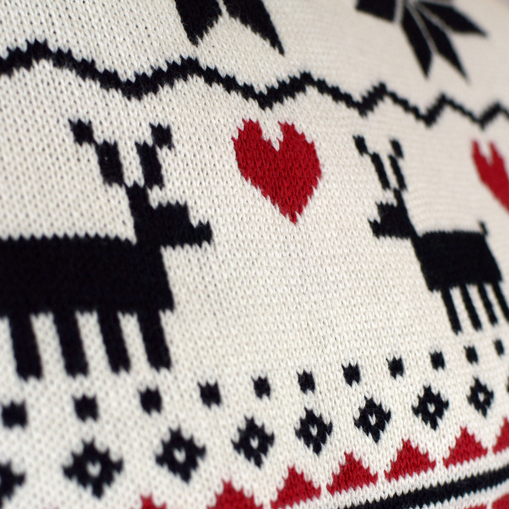 Maglione Natalizio Elegante Donna Cotone Biologico Collo Alto Beige
