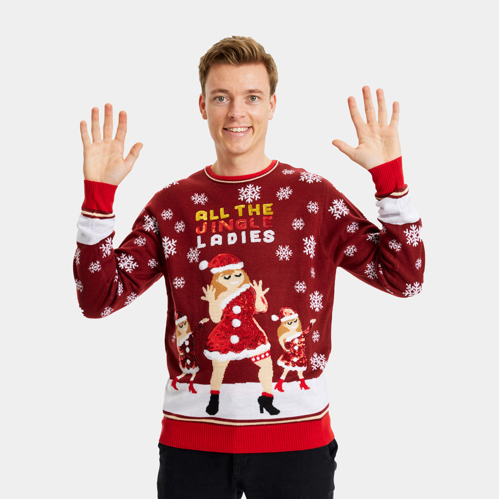 Maglione Natalizio da Donna Jingle Ladies con Paillettes Uomo