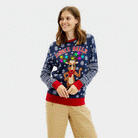 Maglione Natalizio Donna Jingle Bells Luci LED 