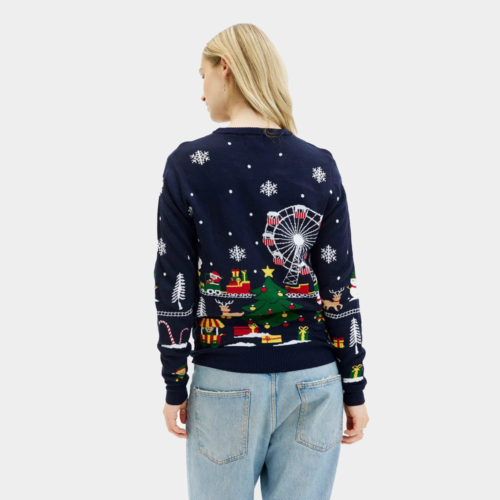 Maglione Natalizio da Donna con Luci LED Fiera Natalizio
