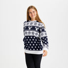 Maglione Natalizio Donna Blu Renne e Neve