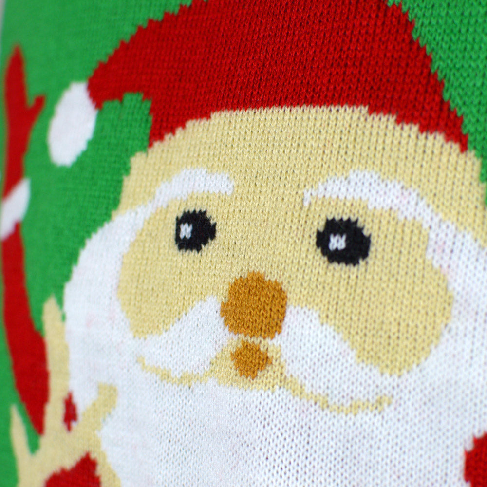 Maglione Natalizio Donna Rosso Babbo Natale Renna che Salutano