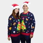 Maglione Natalizio da Donna e Uomo con Luci LED Cibo Natalizio
