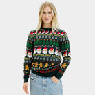 Maglione Natalizio da Donna Verde Happy Holidays

