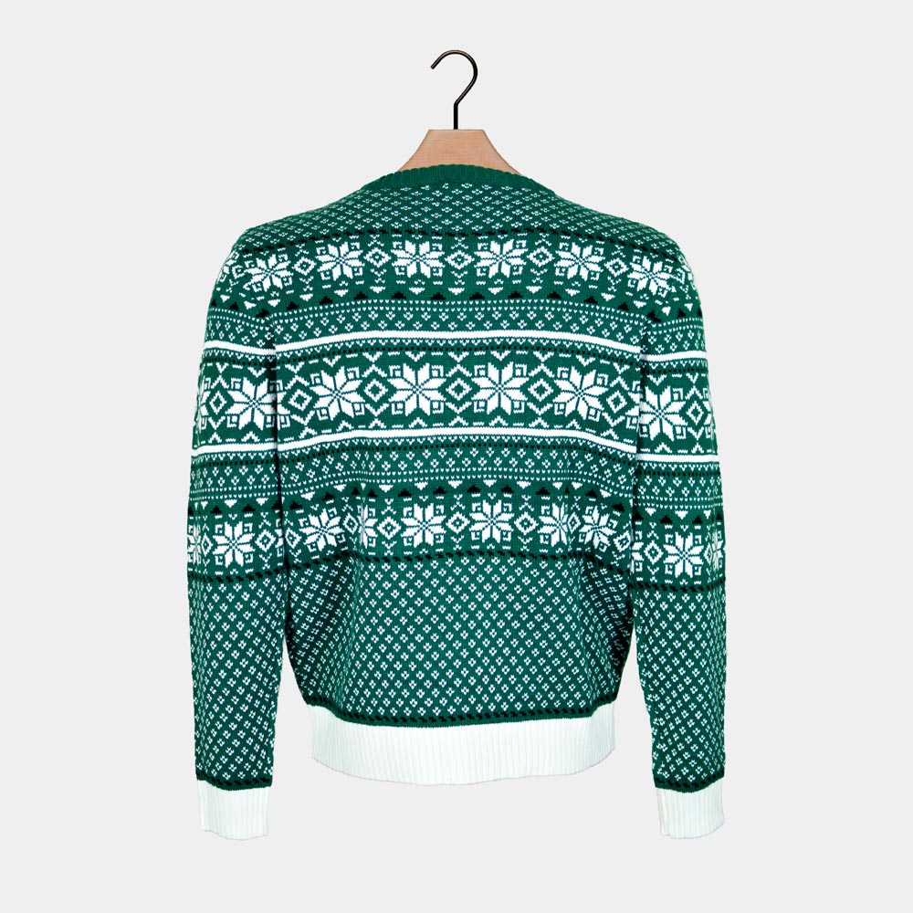 Maglione Natalizio Elegante Coppia Classico Verde e Bianco 