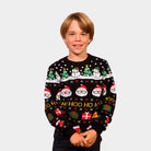 Maglione Natalizio per la Famiglia Bambini Cotone Biologico Babbo Natale Regali Pupazzi di Neve