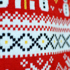 Maglione Natalizio Famiglia in Cotone Biologico Rosso Motivi Natalizi Pupazzi Neve
