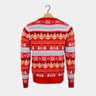 Maglione Natalizio Famiglia in Cotone Rosso Biologico Pupazzi Neve e Motivi Natalizi

