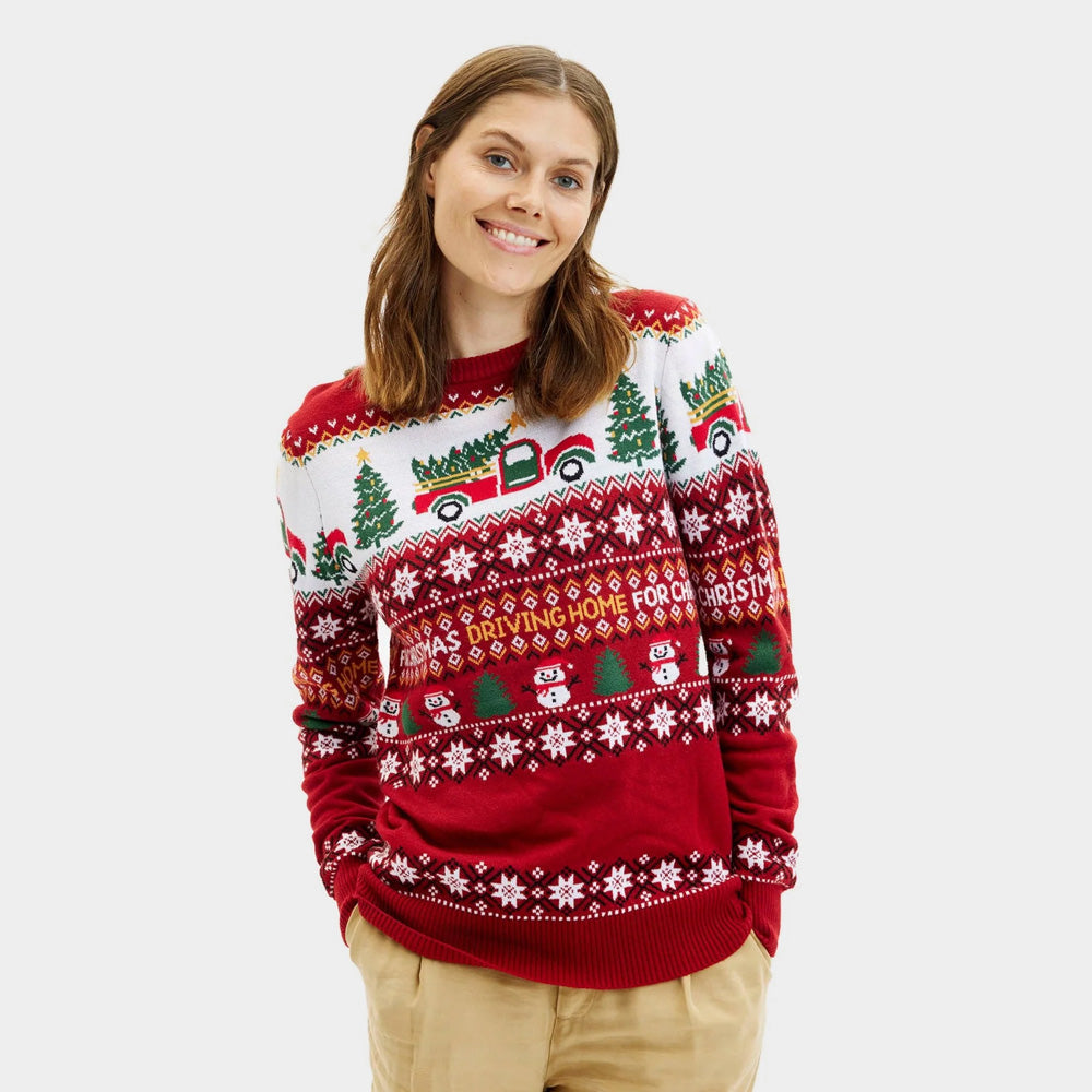 Maglione Natalizio per la Famiglia Driving Home Donna
