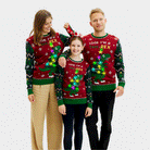 Maglione Natalizio Famiglia con Luci LED Christmas Tree-Rex
