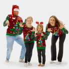 Maglione Natalizio per la Famiglia con Luci LED Christmas Tree-Rex