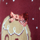 Maglione Natalizio Famiglia con Luci LED Ginger Cookie Rosso 