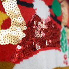 Maglione Natalizio Famiglia Luci LED Renna Paillettes Brillante 
