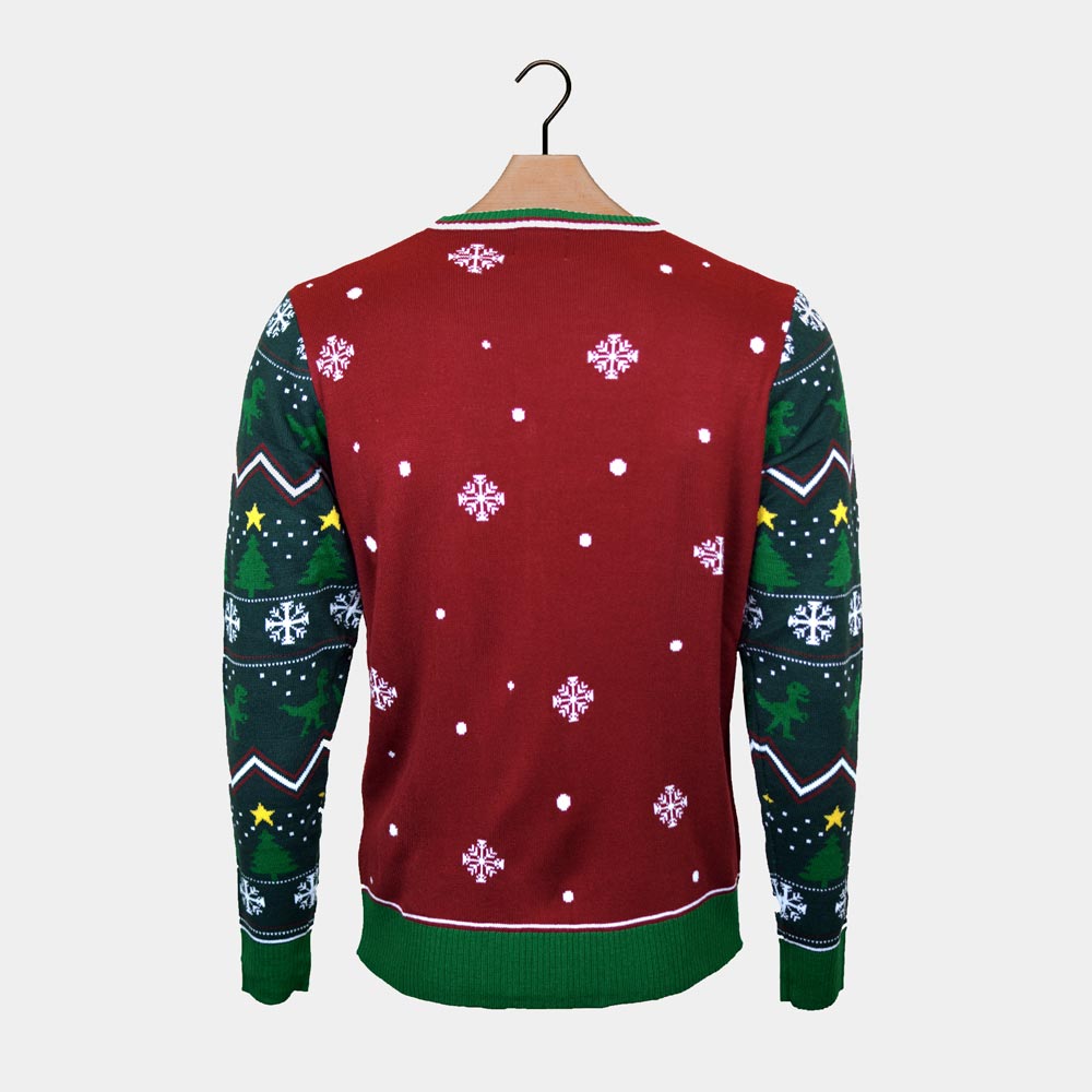 Maglione Natalizio per la Famiglia con Luci LED  Tree-Rex Christmas