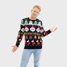 Maglione Natalizio per la Famiglia Uomo Cotone Biologico Babbo Natale Regali Pupazzi di Neve