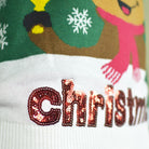 Maglione Natalizio Holly Jolly con Paillettes Verde 